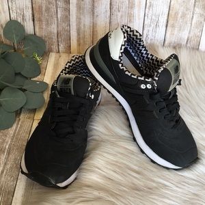 Matte Black New Balance 574 Sneakers